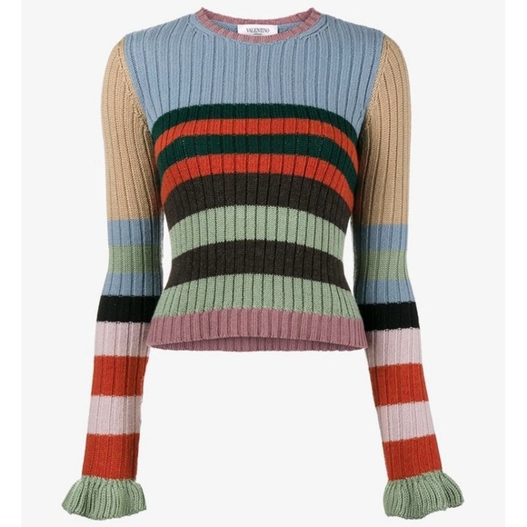 Hold Valentino wool cashmere striped sweater - Picture 1 of 16